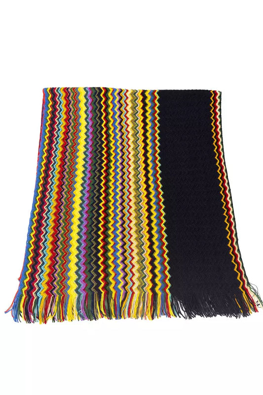 Elegant Geometric Multicolor Fringed Scarf