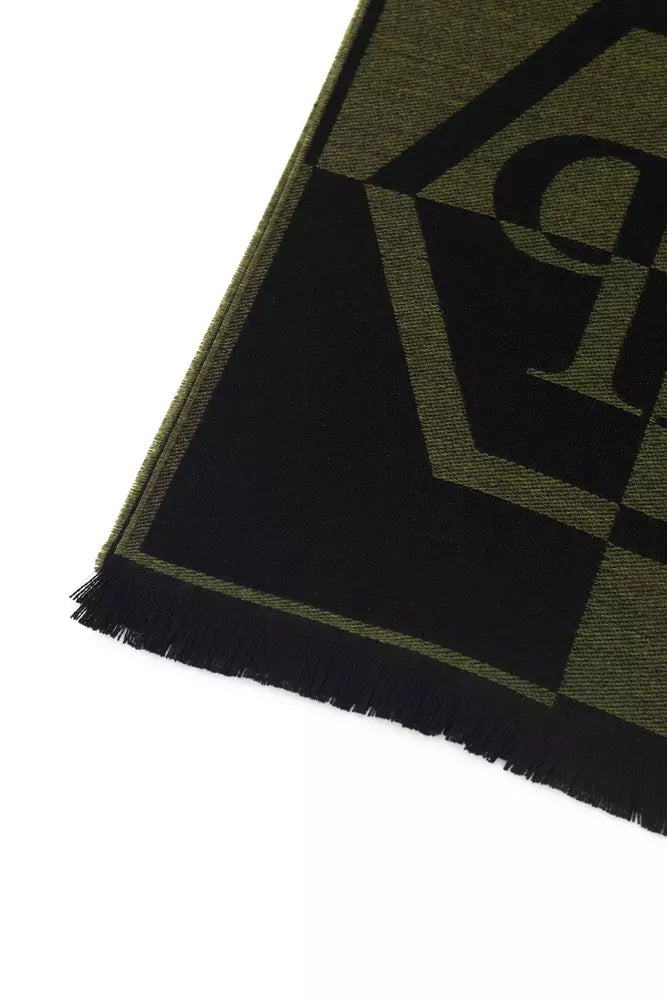 Plush Fringed Logo Scarf in Lush Green