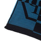 Elegant Fringed Blue Wool-Blend Scarf
