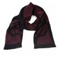 Elegant Burgundy Fringed Wool-Blend Scarf