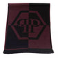 Elegant Burgundy Fringed Wool-Blend Scarf