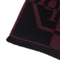 Elegant Burgundy Fringed Wool-Blend Scarf