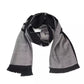 Chic Gray Fringed Logo Scarf