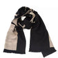 Beige Logo Scarf with Fringed Hems