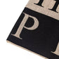 Beige Logo Scarf with Fringed Hems