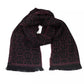 Elegant Burgundy Monogram Fringe Scarf