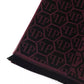 Elegant Burgundy Monogram Fringe Scarf