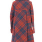 Elegant Flared Check Print Coat