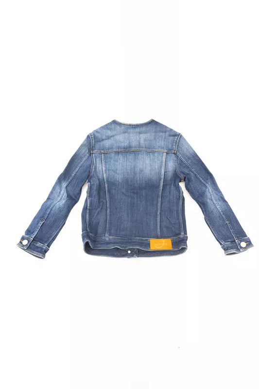 Chic Denim Round Neck Jacket