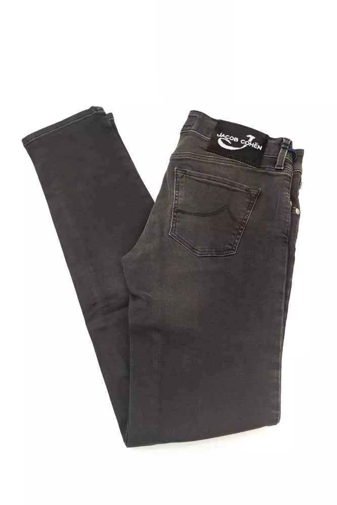 Sleek Black Slim-Fit Designer Jeans