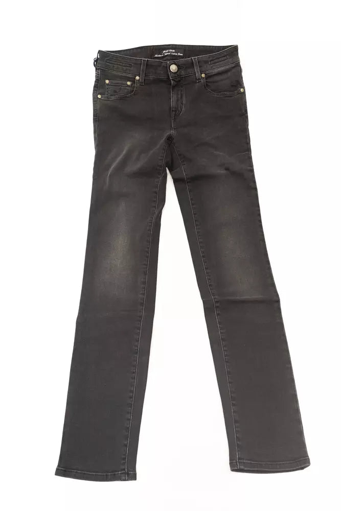 Sleek Black Slim-Fit Designer Jeans