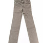 Chic Vintage-Inspired Gray 5-Pocket Jeans