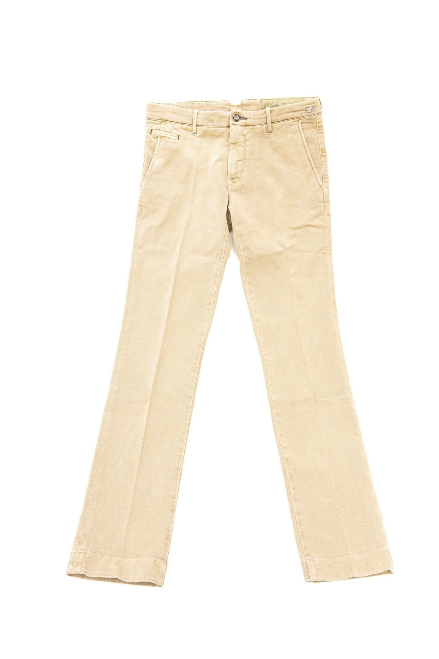 Elegant Beige Chino Trousers with Logo Details