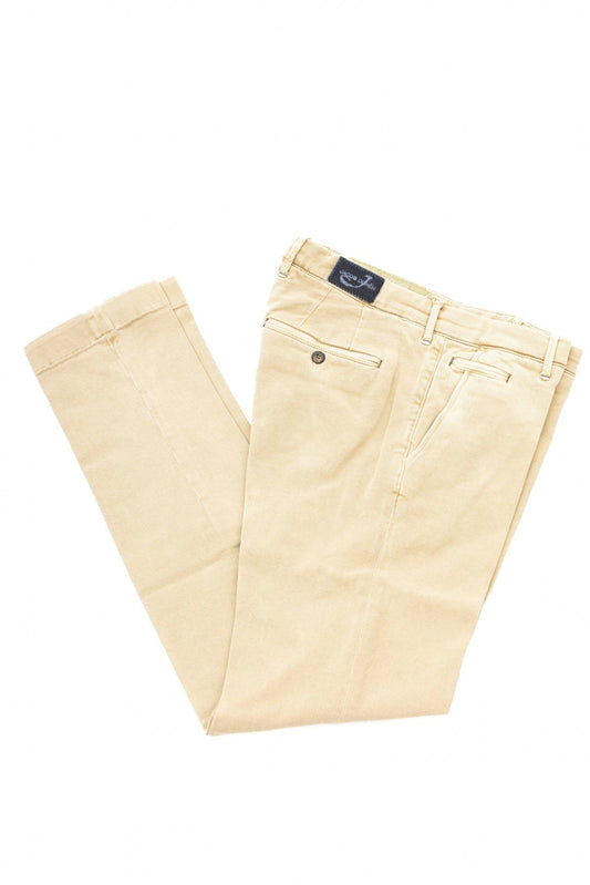 Elegant Beige Chino Trousers with Logo Details