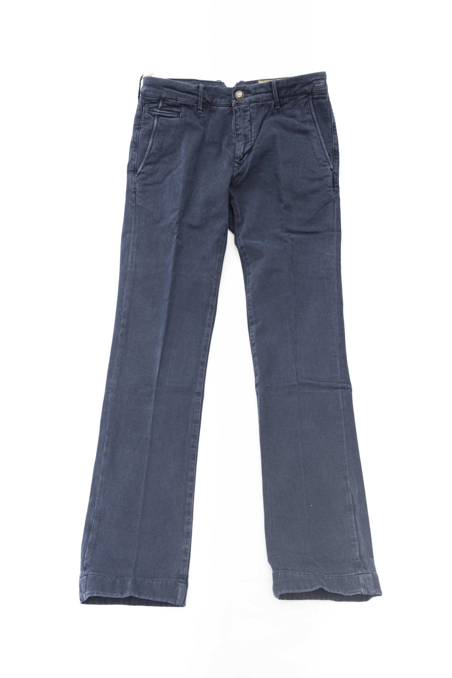 Exquisite Blue Chino Trousers with Embroidered Logo