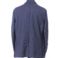 Elegant Slim Cut Blue Fabric Jacket