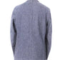 Elegant Blue Cotton Comfort Cut Jacket