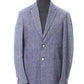 Elegant Blue Cotton Comfort Cut Jacket