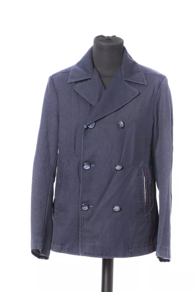 Elegant Wool Fabric Jacket in Classic Blue