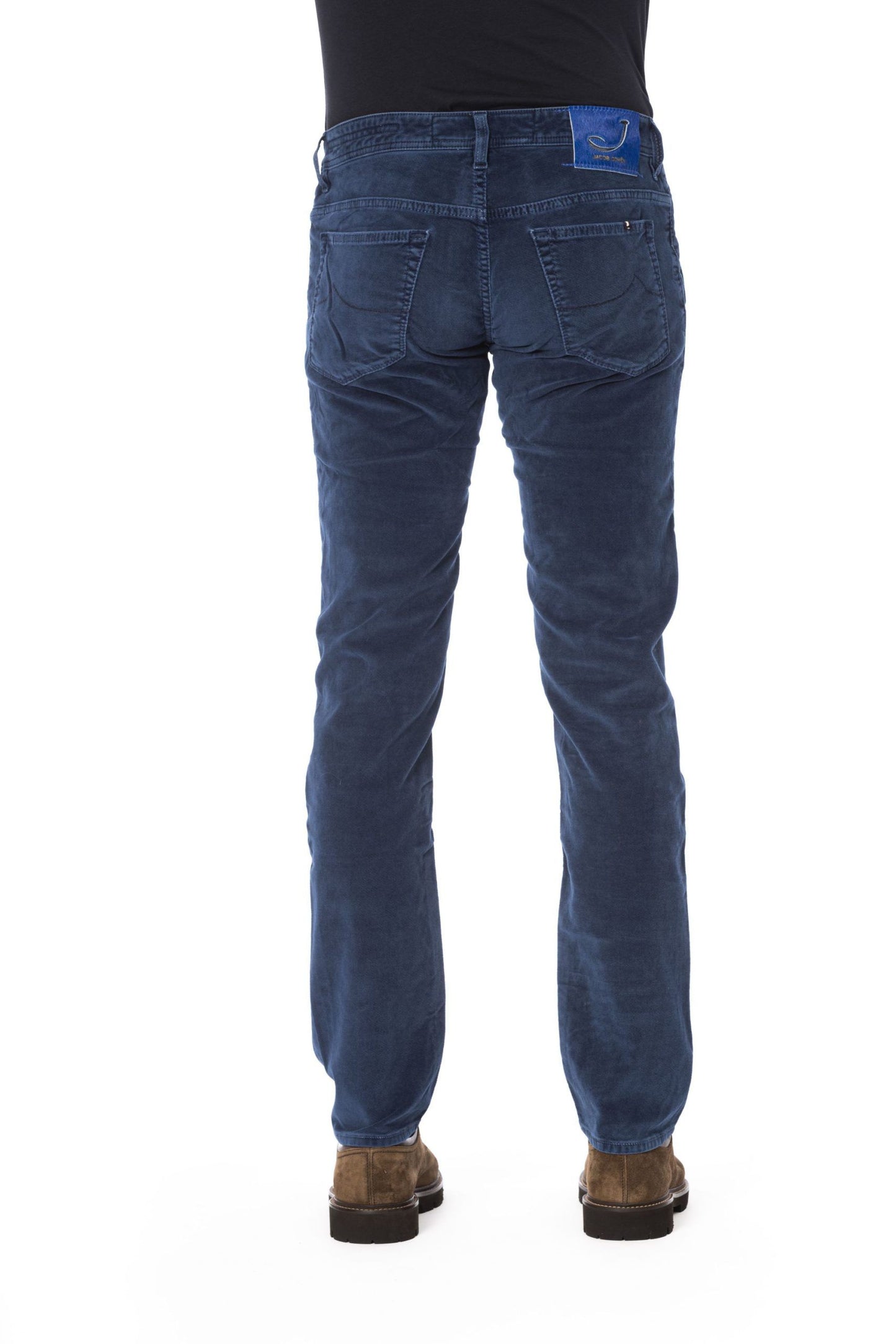 Elegant Blue Regular Fit Cotton Jeans