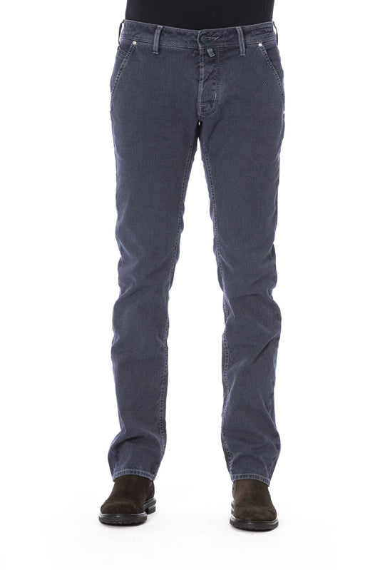 Elegant Gray Cotton Stretch Jeans