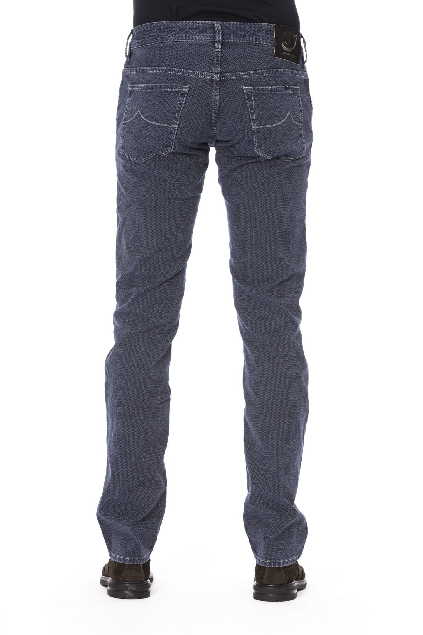 Elegant Gray Cotton Stretch Jeans