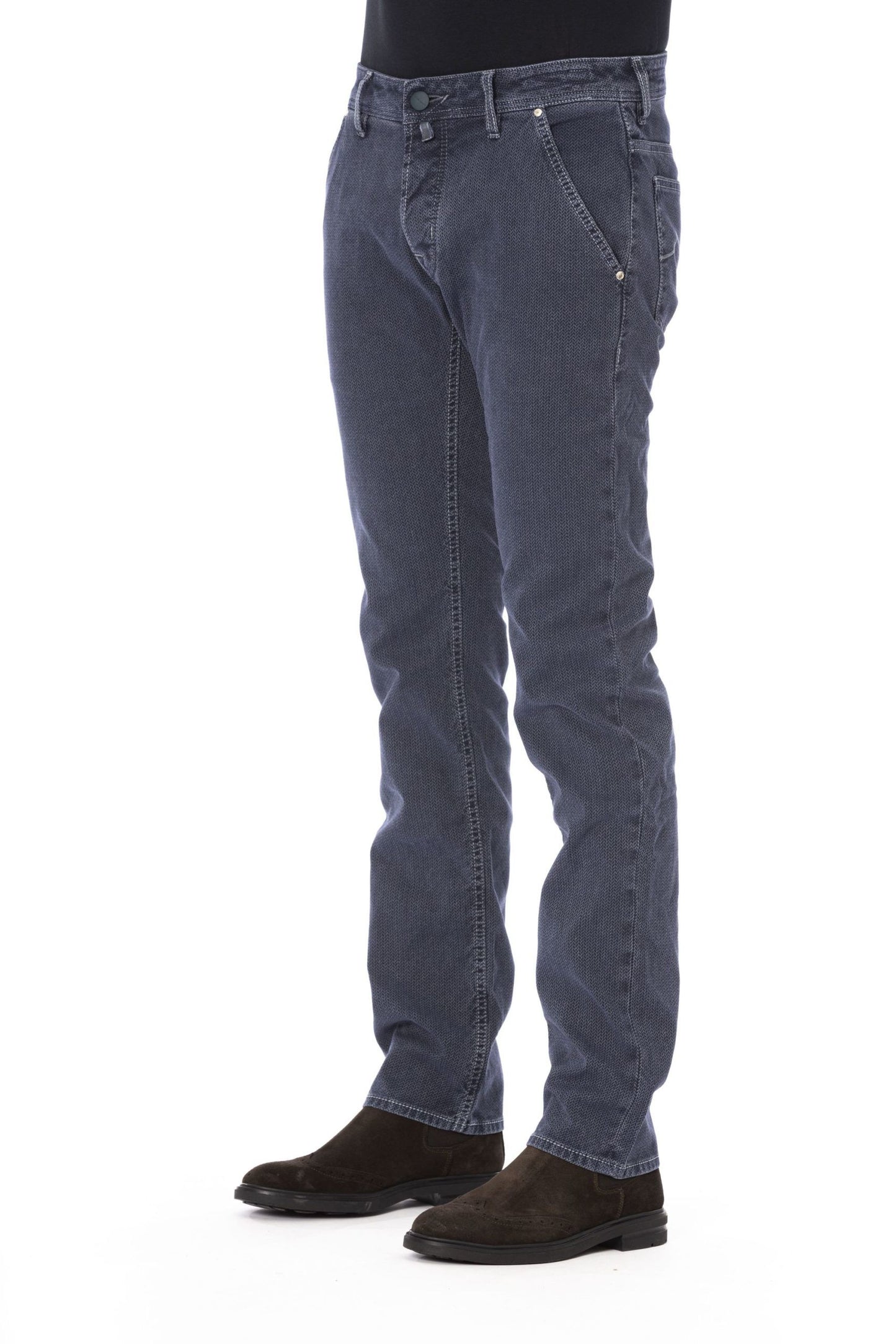 Elegant Gray Cotton Stretch Jeans