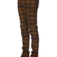 Chic Orange Checked Regular Fit Jeans