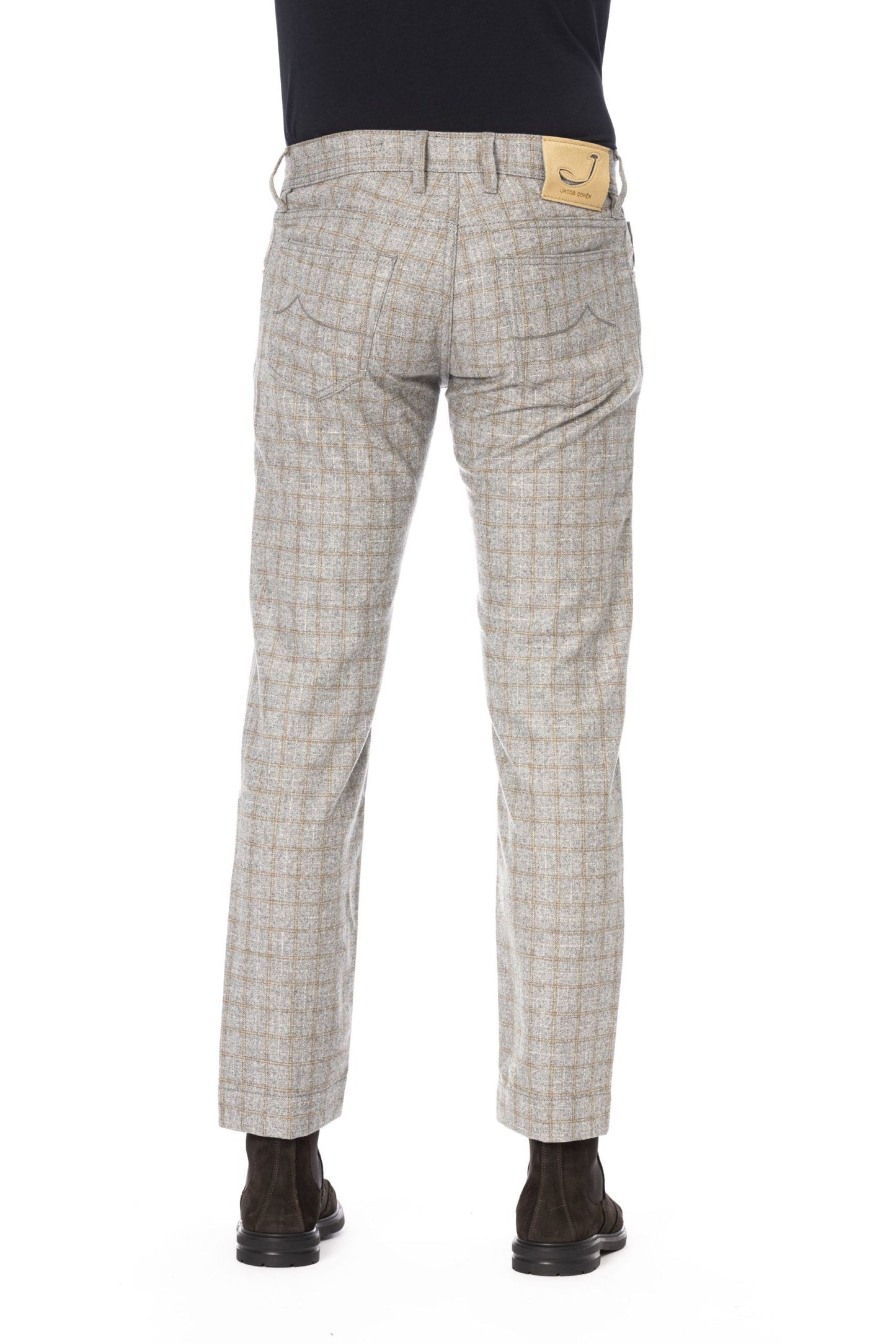 Elegant Checkered 5-Pocket Trousers