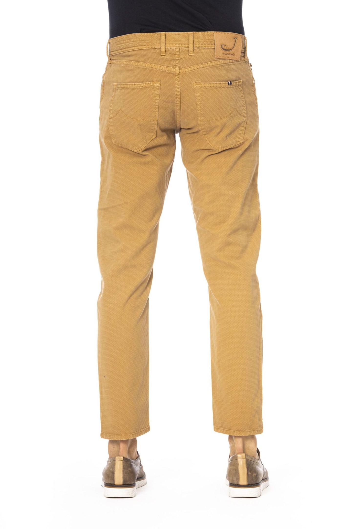 Beige Cotton Stretch Jeans - Sophisticated Style