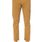 Beige Regular Fit Logo Jeans
