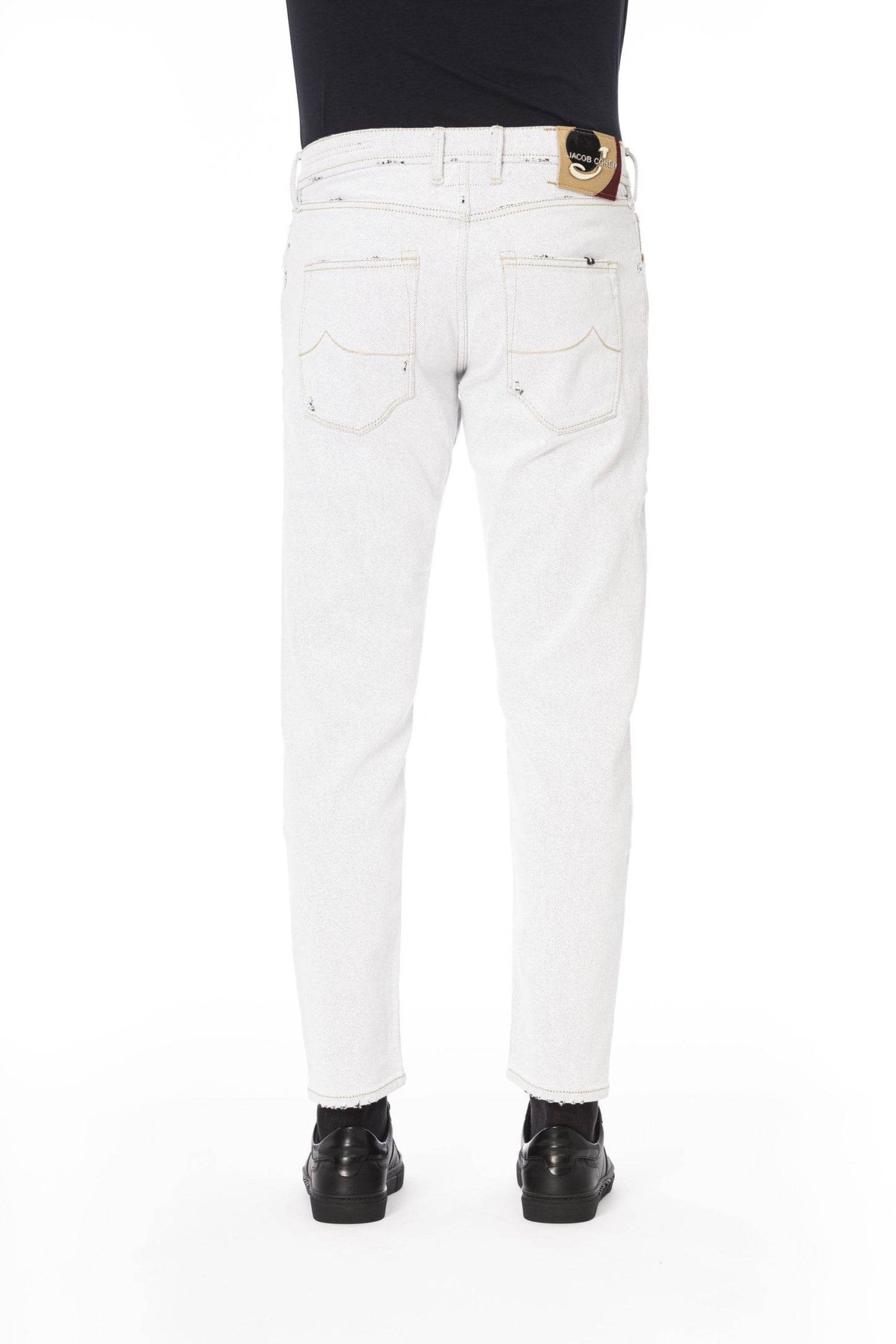 Elegant White Stretch Denim Jeans