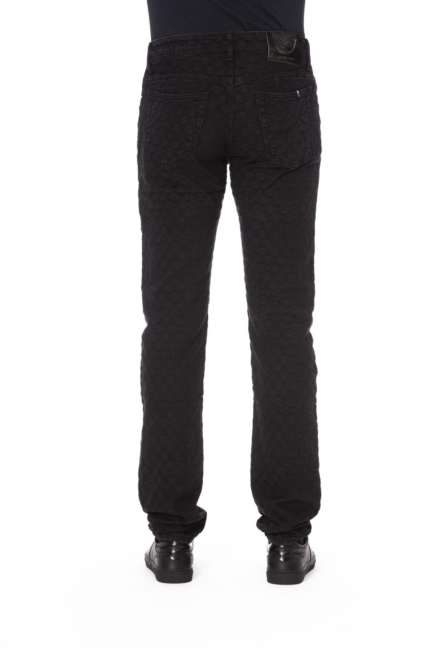 Elegant Black Pony Skin Label Jeans