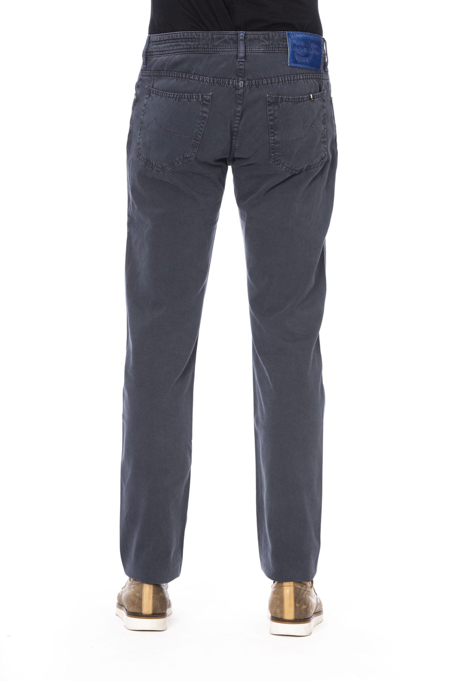 Elegant Blue Stretch Cotton Jeans