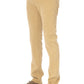 Luxury Beige Embroidered Jeans