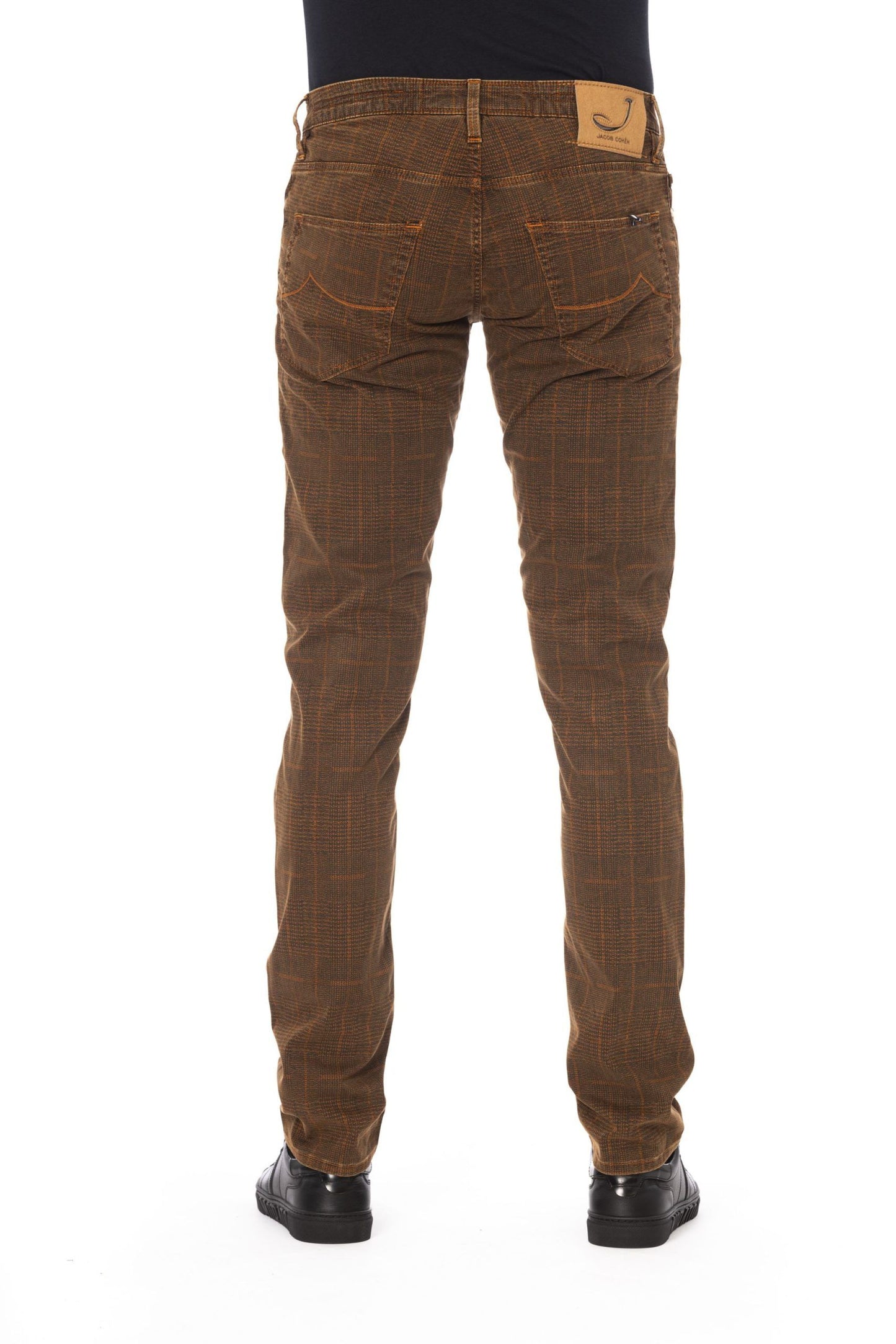 Elegant Checked Trousers with Logo Accents