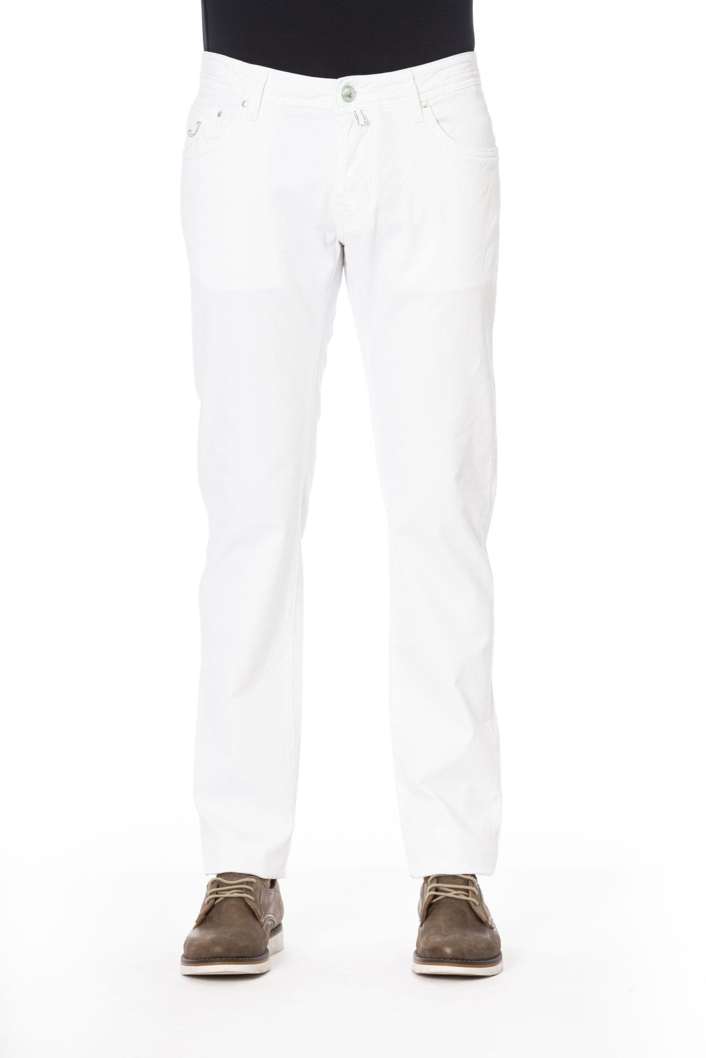 Chic White Pony Skin Label Jeans