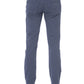Sleek Blue Cotton Stretch Jeans