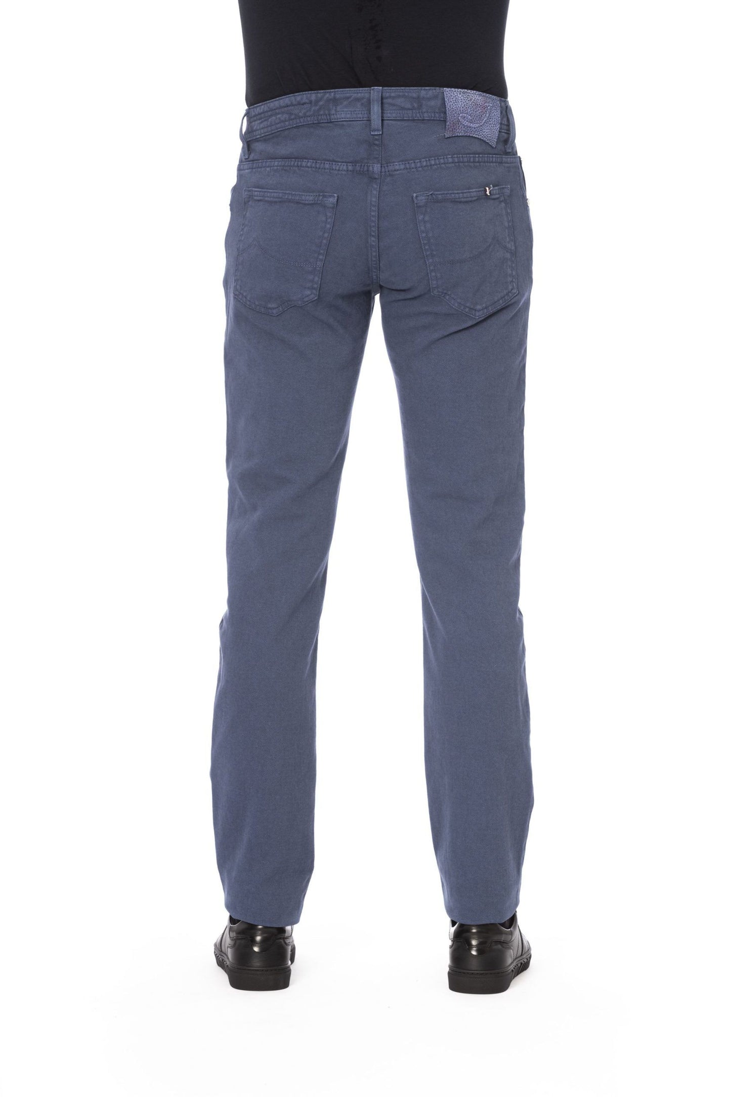 Sleek Blue Cotton Stretch Jeans