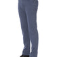 Sleek Blue Cotton Stretch Jeans