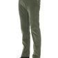 Elegant Green Cotton Stretch Jeans