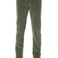 Elegant Green Cotton Stretch Jeans