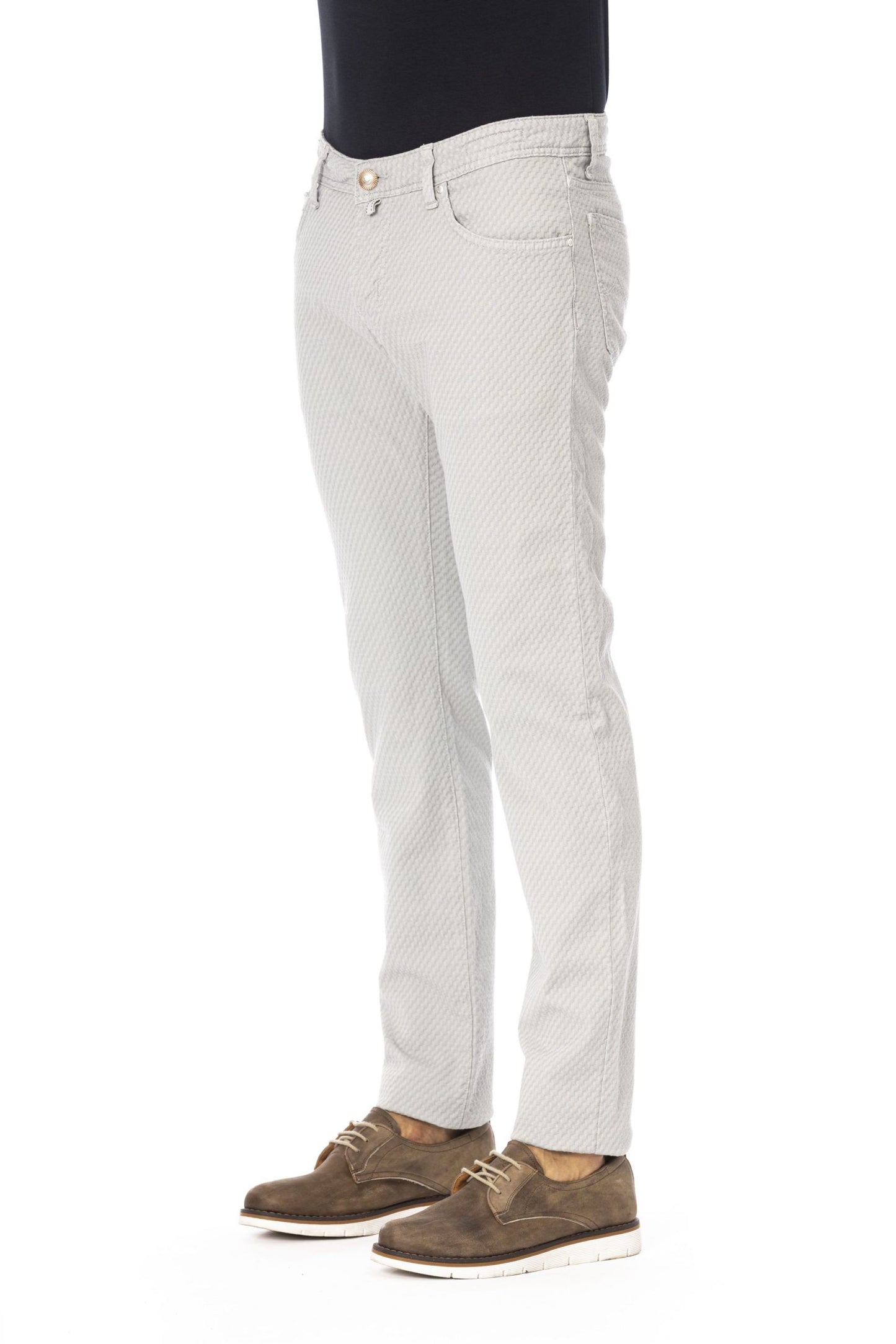 Elegant Gray 5-Pocket Designer Jeans