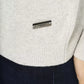 Chic Gray Wool-Blend Monogrammed Sweater