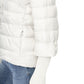 Chic White Polyester Down Jacket with Metal Monogram