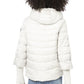 Chic White Polyester Down Jacket with Metal Monogram