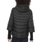 Chic Black Long Down Jacket with Adjustable Hood