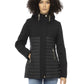 Sleek Hooded Down Jacket in Black