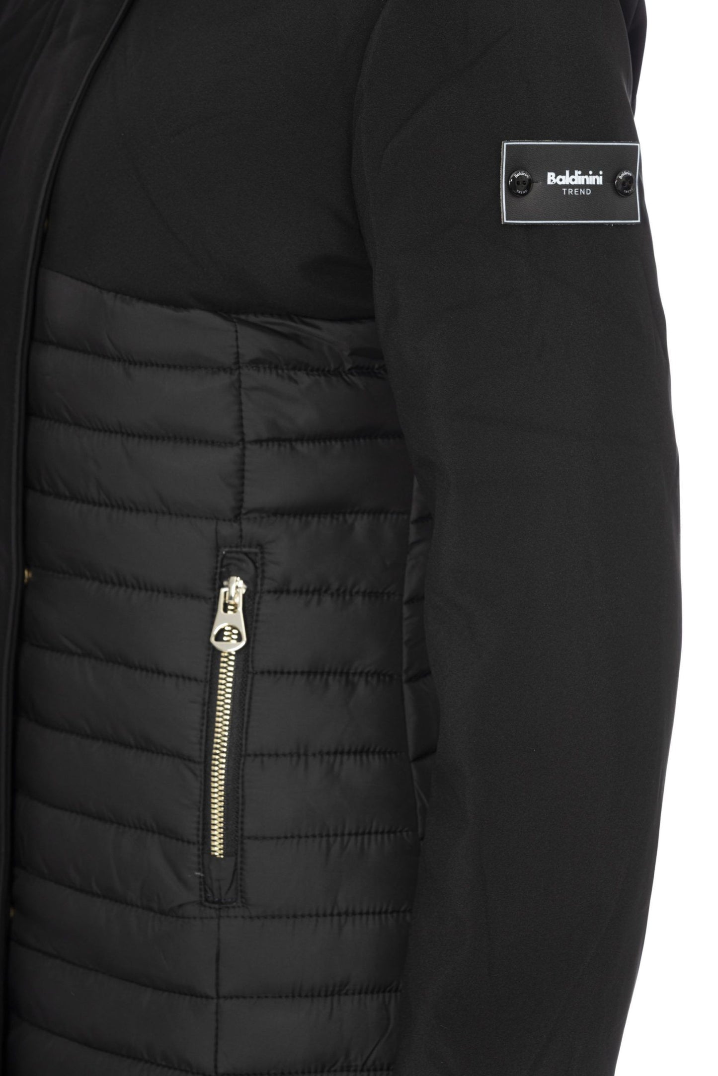 Sleek Hooded Down Jacket in Black