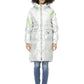 Silver Glam Long Down Jacket with Hood